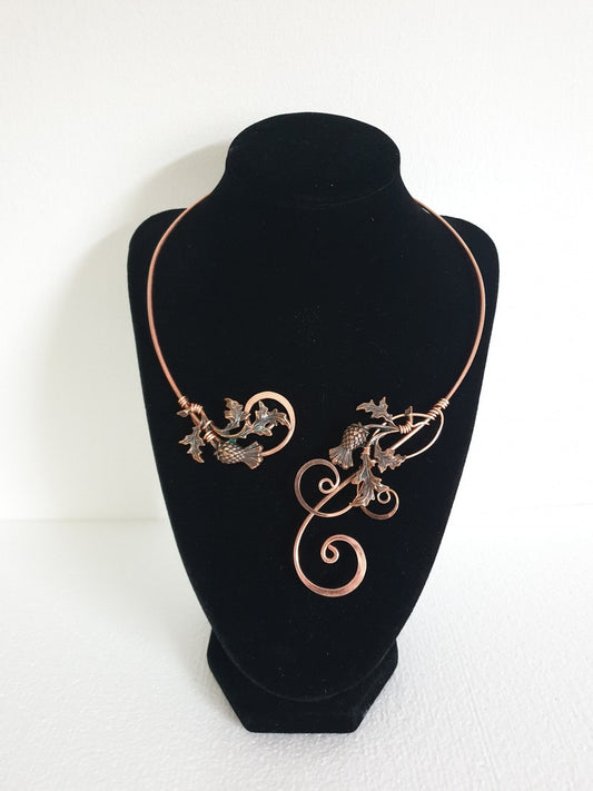 Celtic Copper thistle necklace