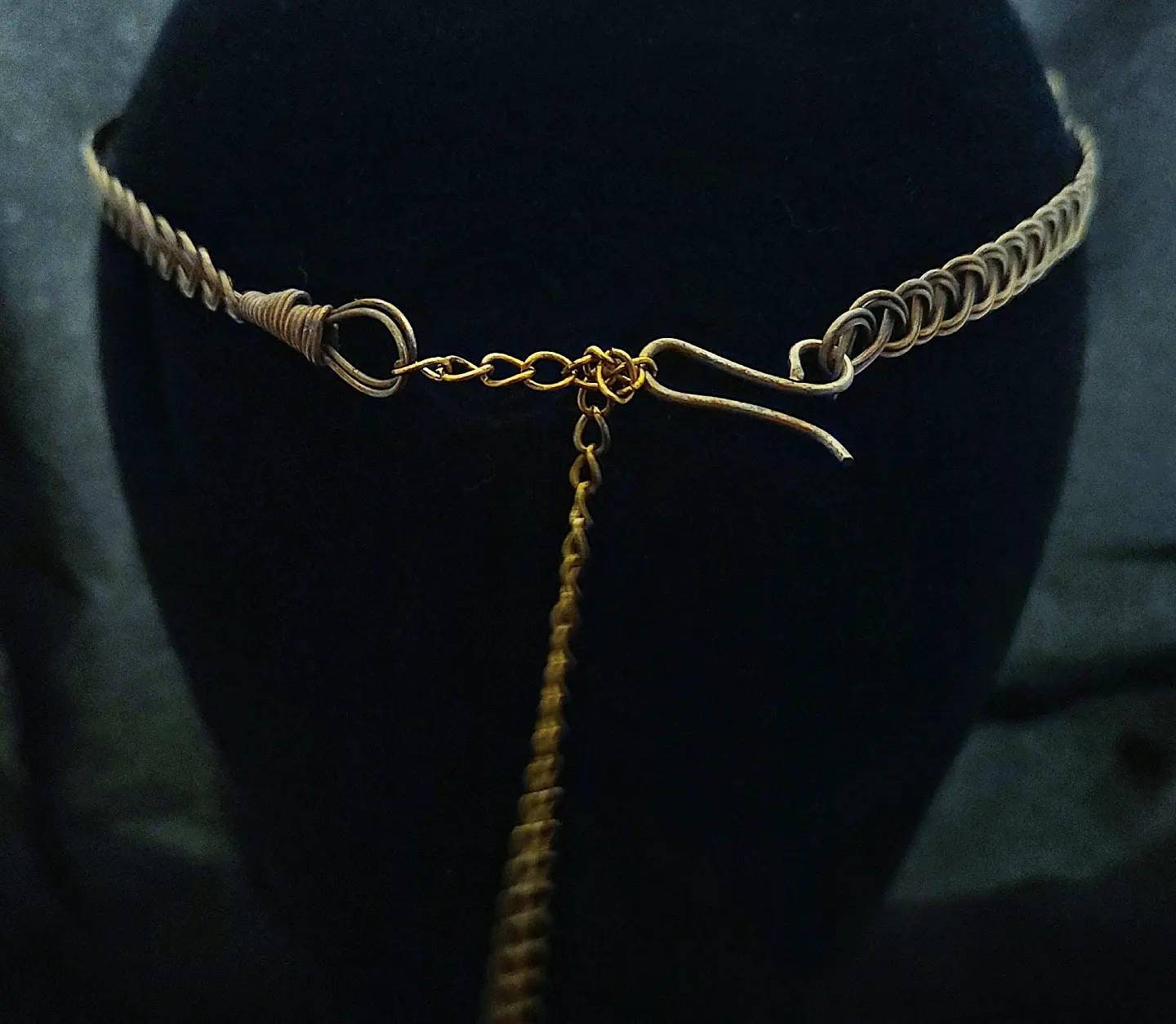 Brass gold medieval headpiece crown with a purple crystal