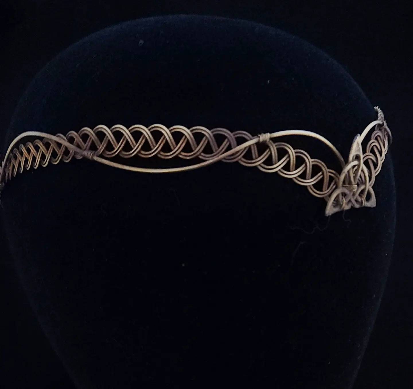 Handmade brass circlet, crown with triquetra setting.