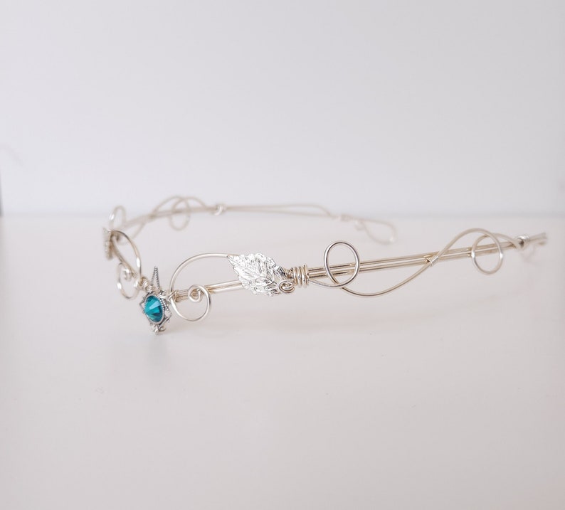 Silver and aquamarine circlet