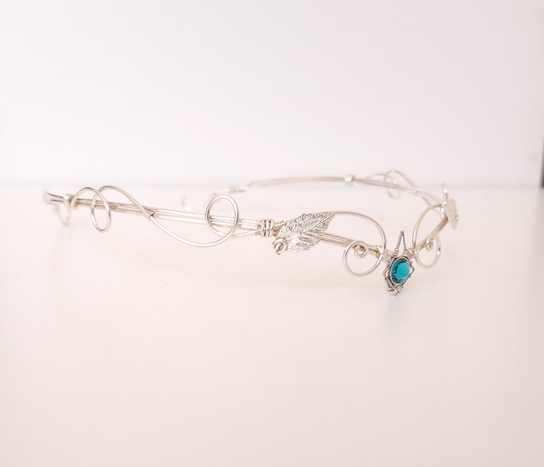 Silver and aquamarine circlet