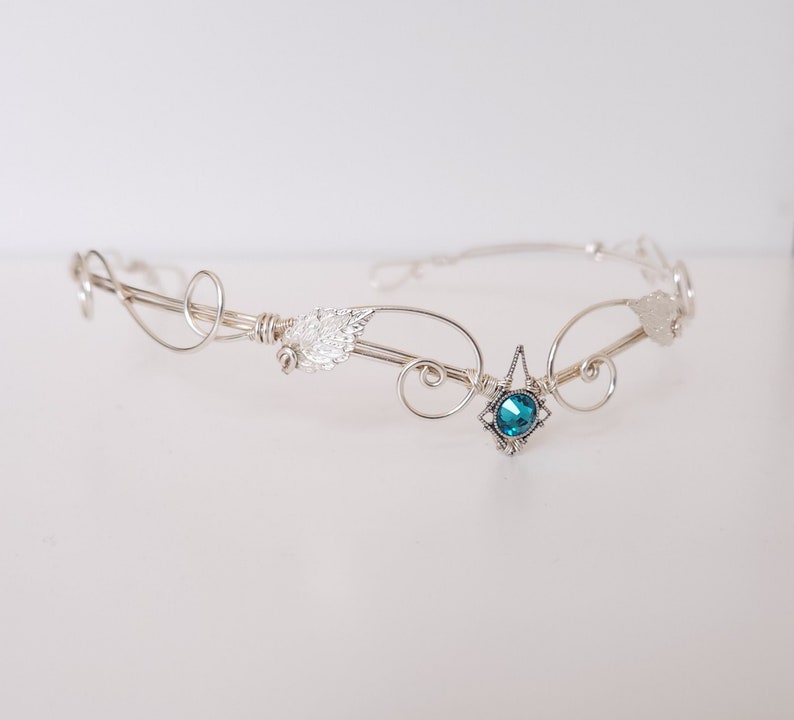 Silver and aquamarine circlet