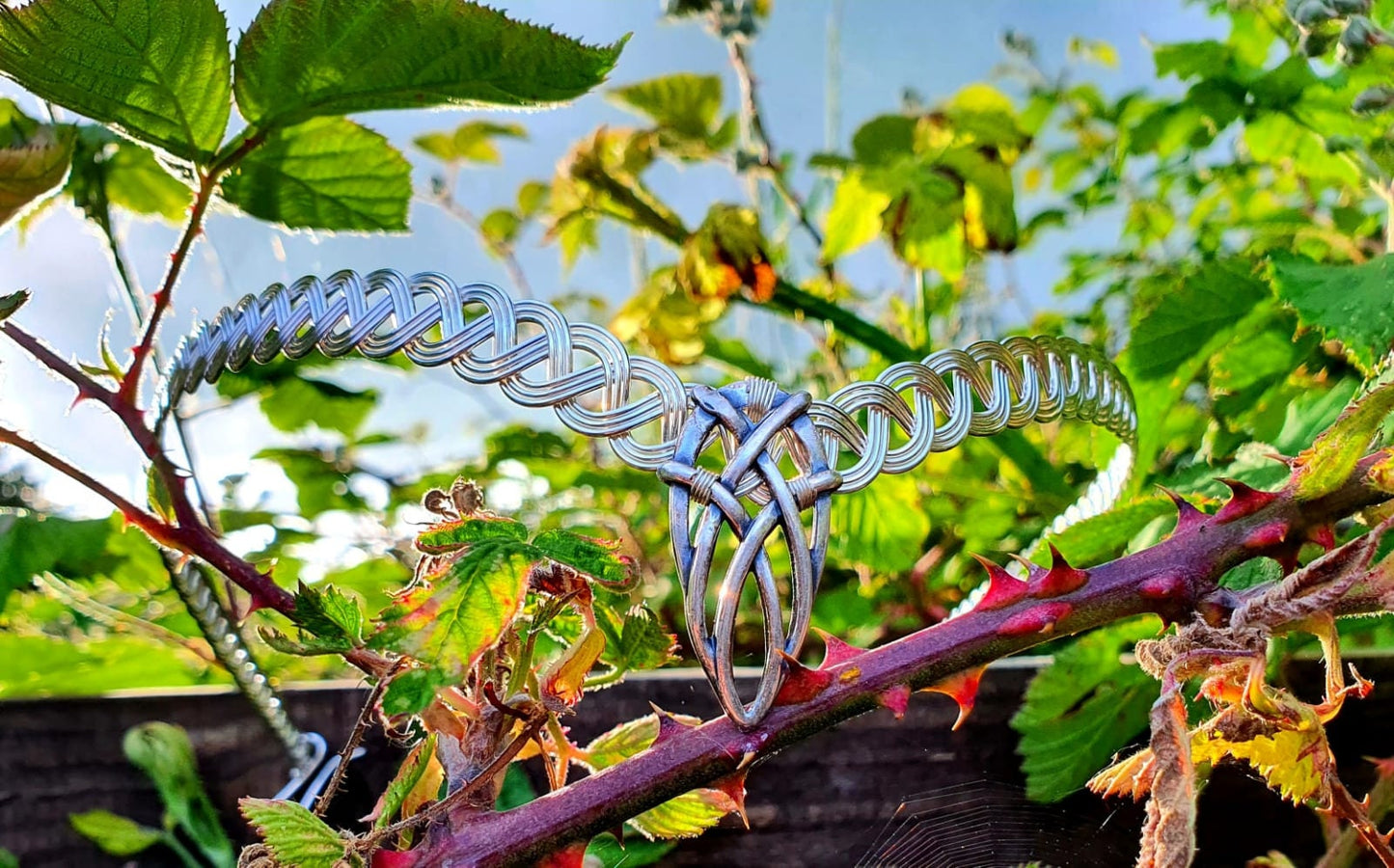 handmade elven tiara, celtic silver headpiece, medieval cosplay
