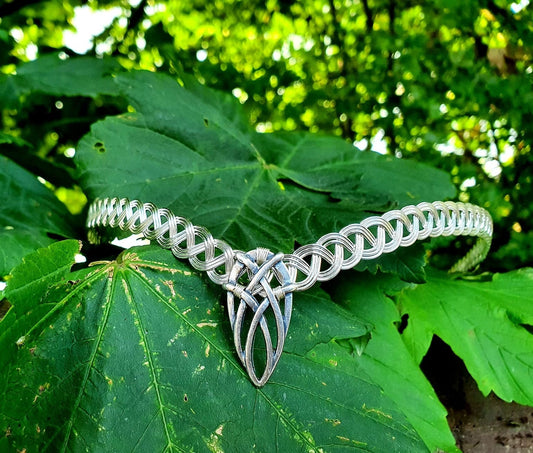 handmade elven tiara, celtic silver headpiece, medieval cosplay