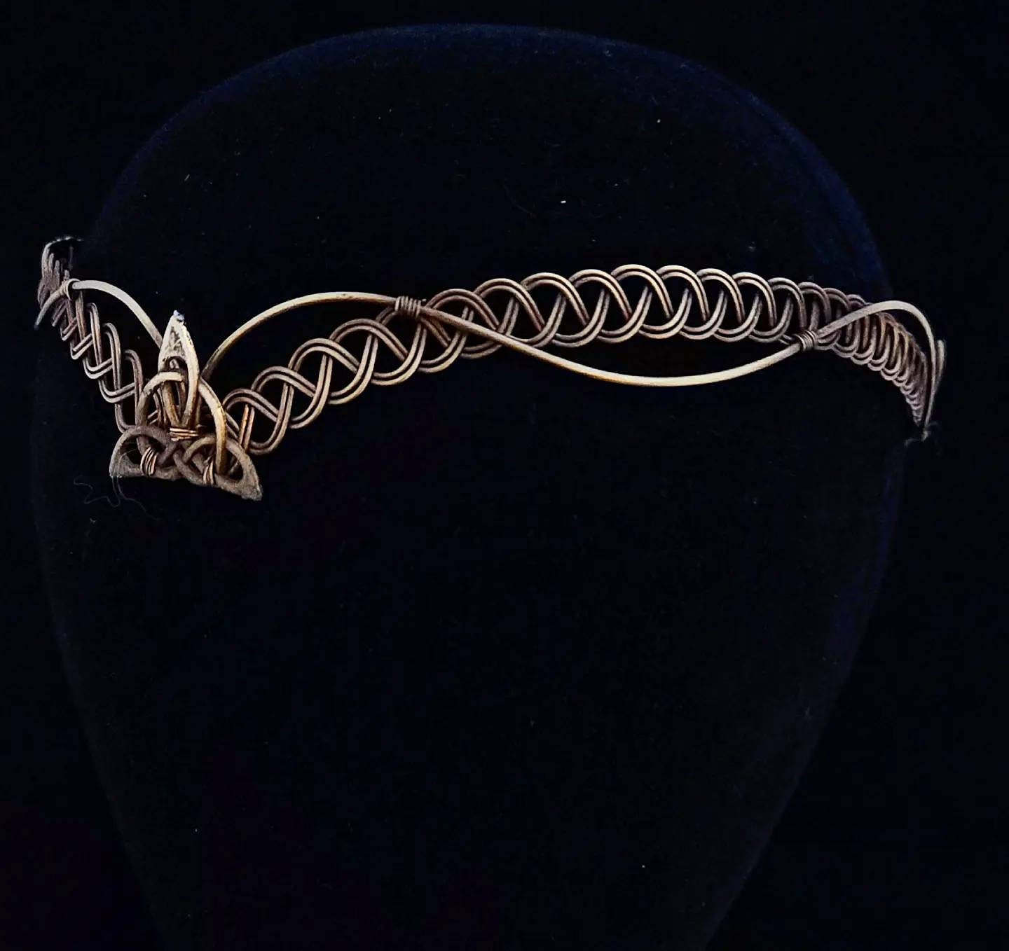 Handmade brass circlet, crown with triquetra setting.