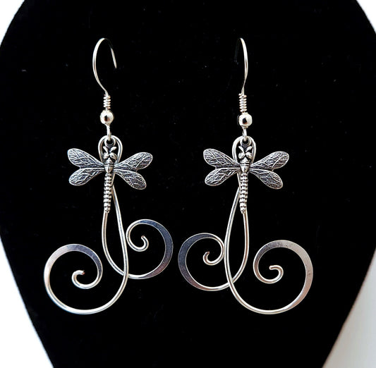 Silver Dragonfly earrings
