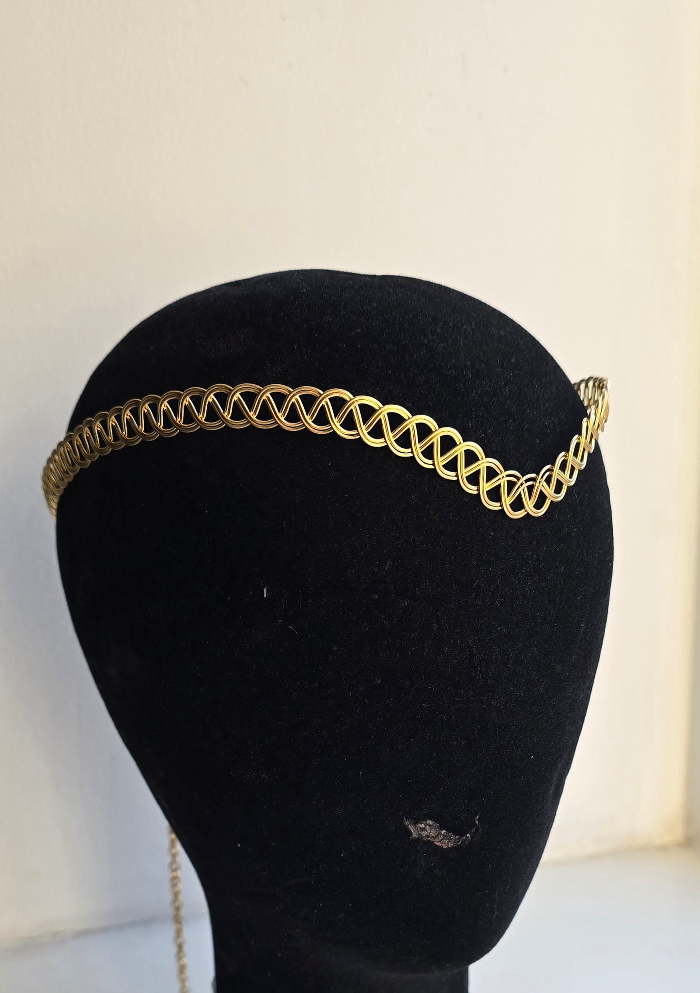 Gold Brass Celtic Weave Circlet | Medieval V-Shape Elven Tiara