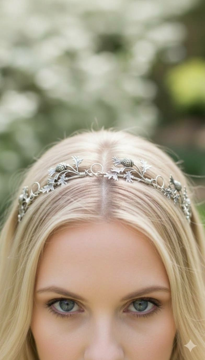 Silver Plated Scottish Thistle Hairband