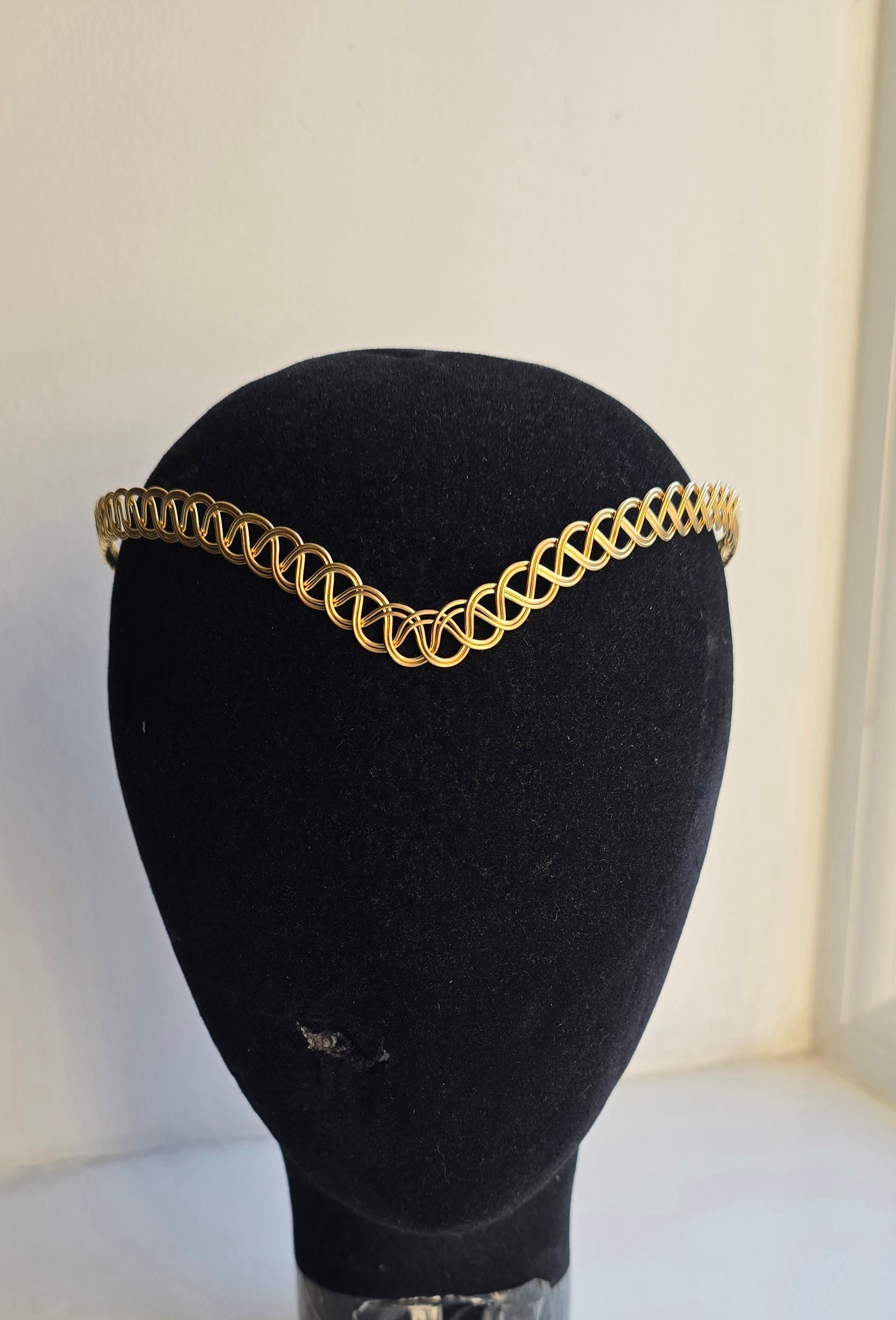 Gold Brass Celtic Weave Circlet | Medieval V-Shape Elven Tiara