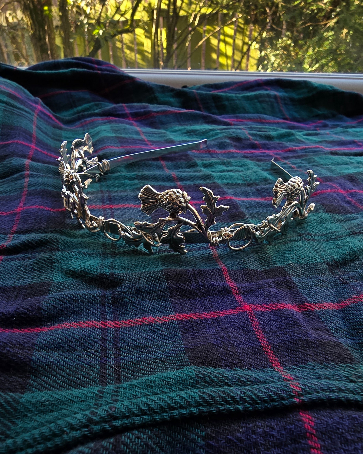Silver Plated Scottish Thistle Hairband