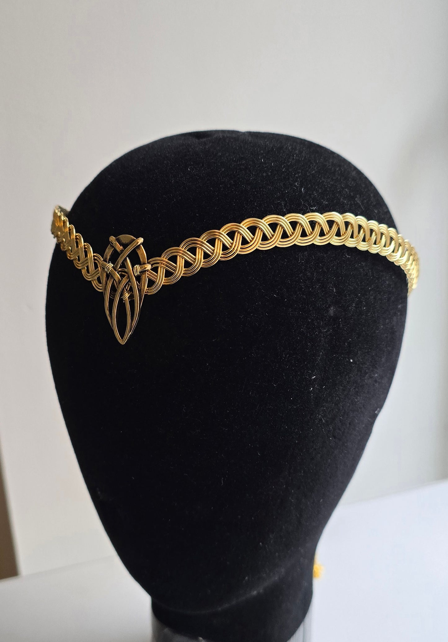 Antique Gold Celtic Handfasting Circlet | Elven V-Shape Tiara