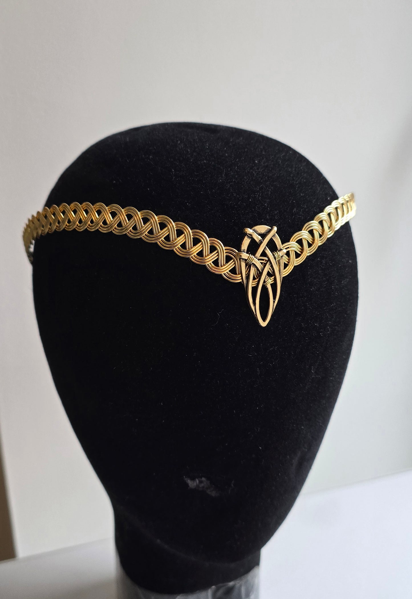 Antique Gold Celtic Handfasting Circlet | Elven V-Shape Tiara