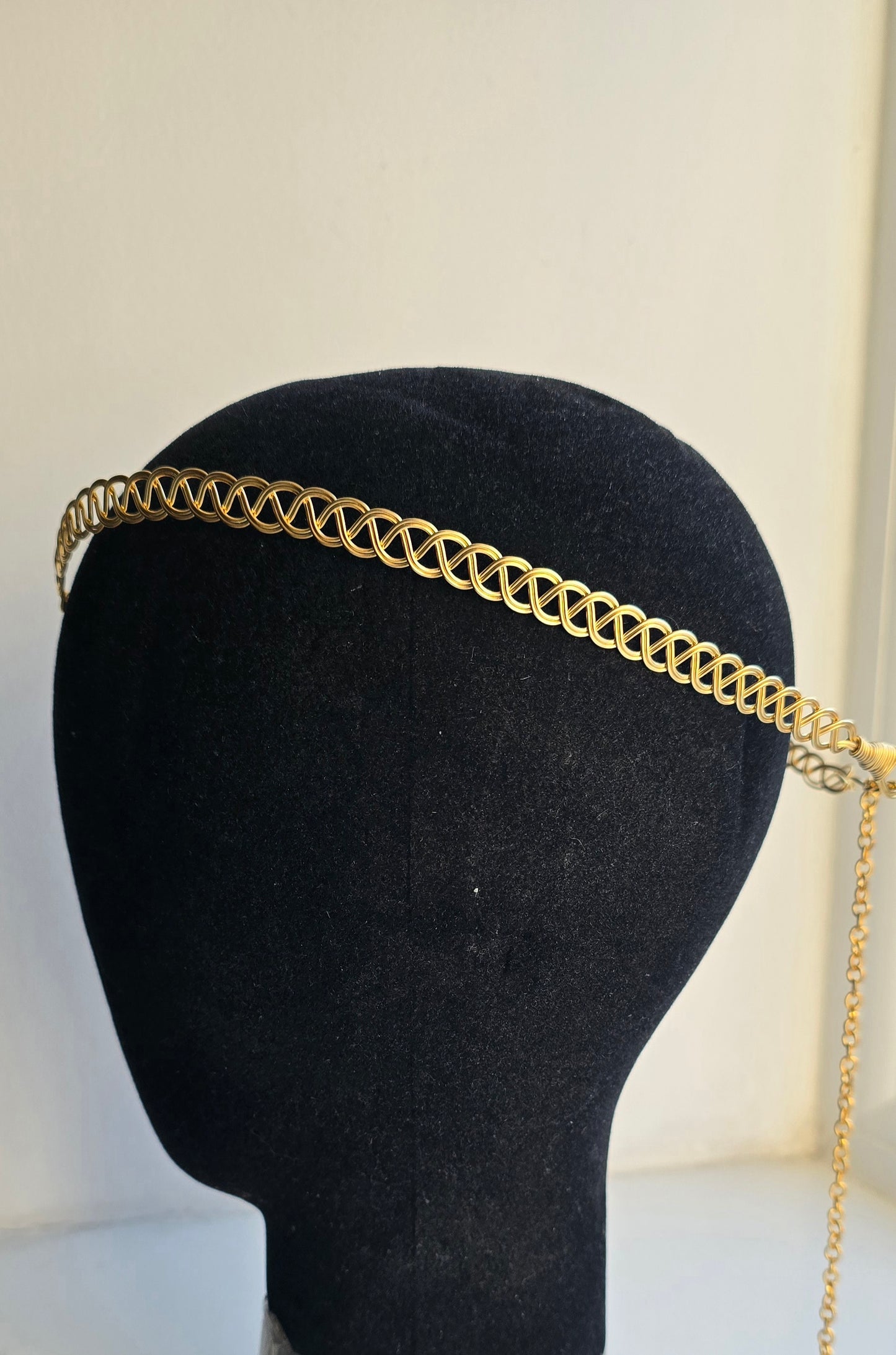 Gold Brass Celtic Weave Circlet | Medieval V-Shape Elven Tiara