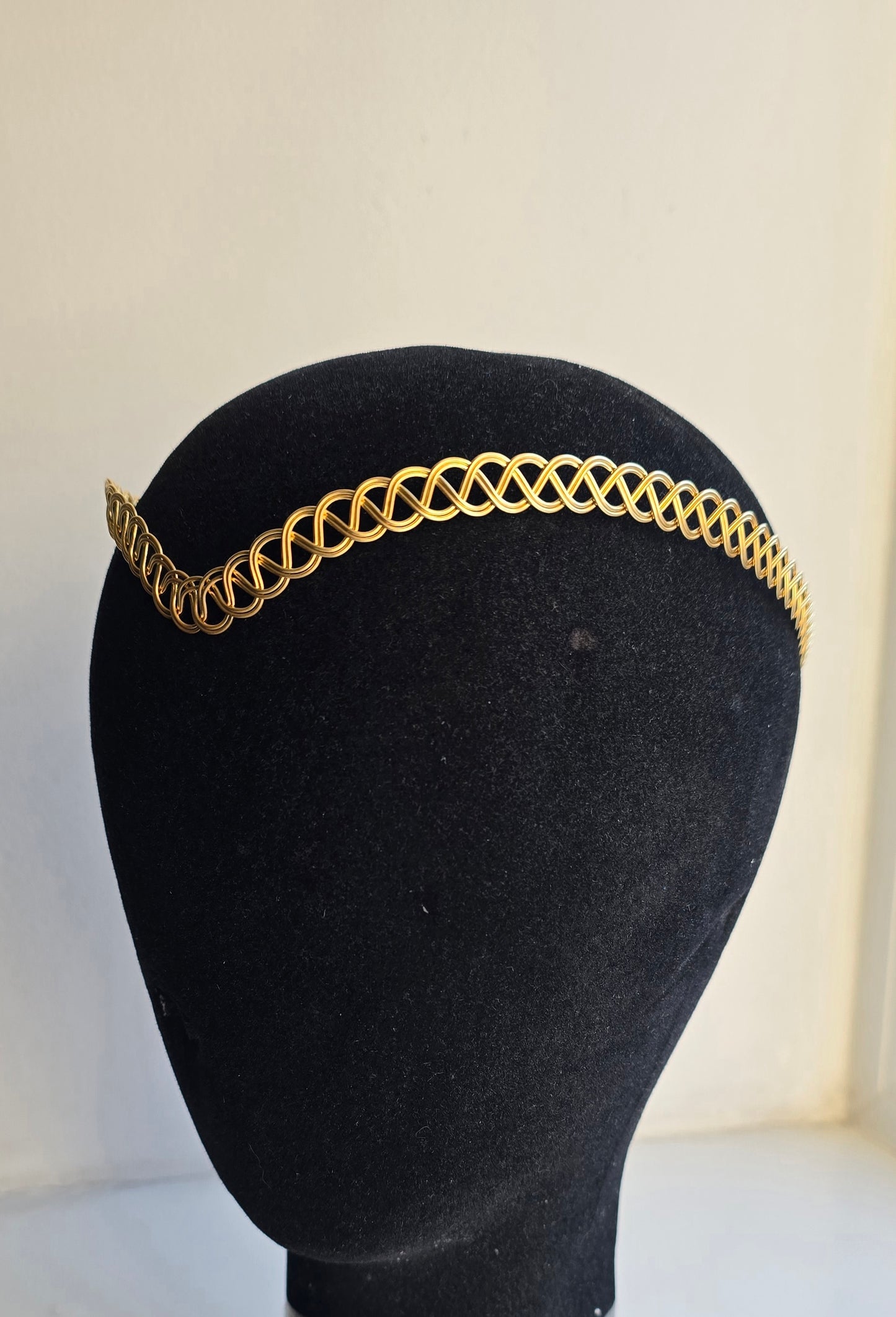 Gold Brass Celtic Weave Circlet | Medieval V-Shape Elven Tiara