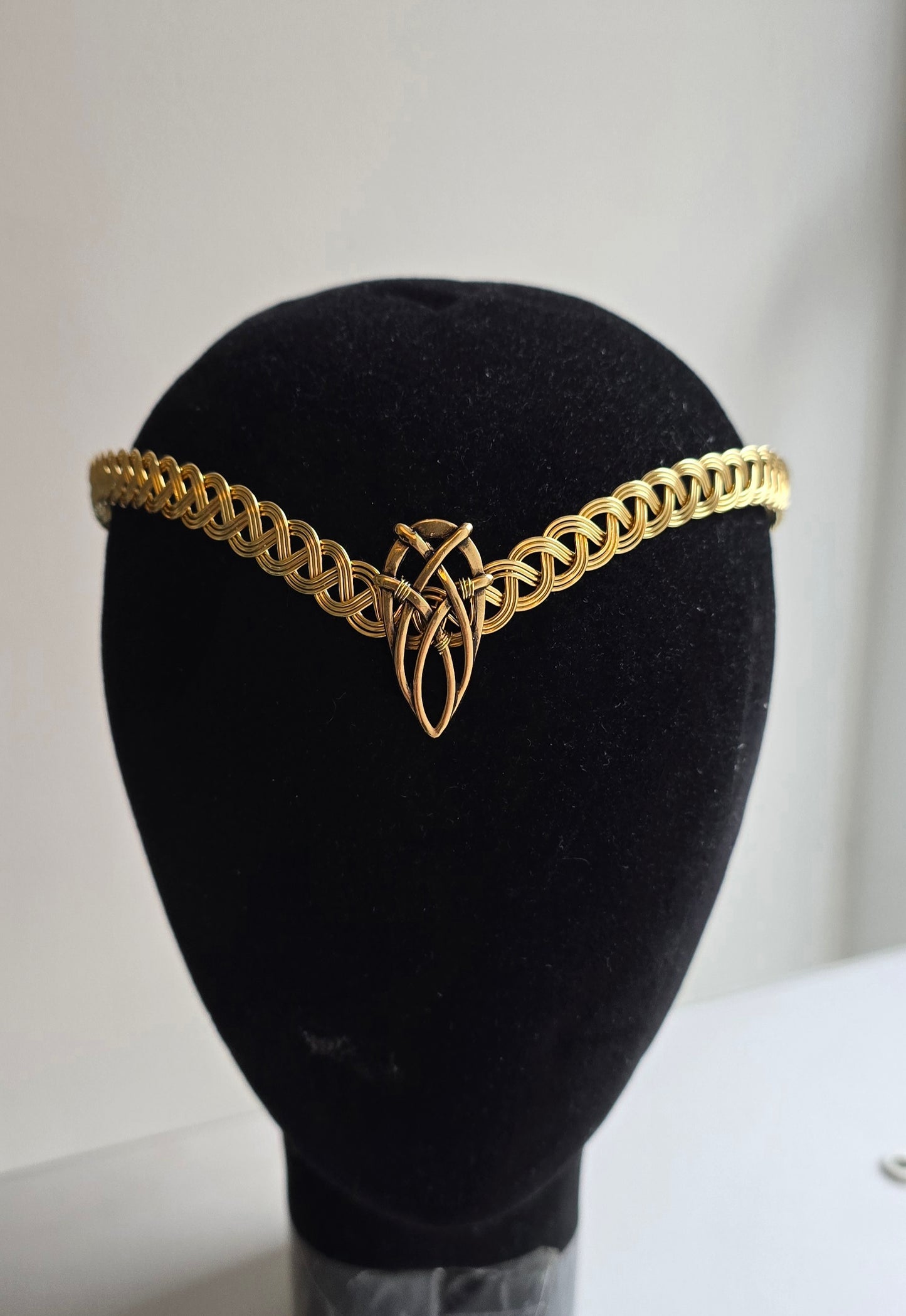 Antique Gold Celtic Handfasting Circlet | Elven V-Shape Tiara