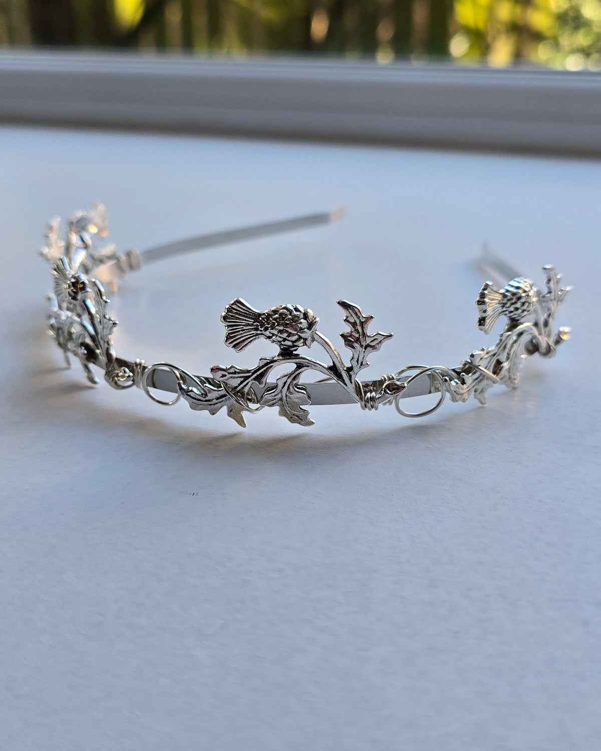 Silver Plated Scottish Thistle Hairband