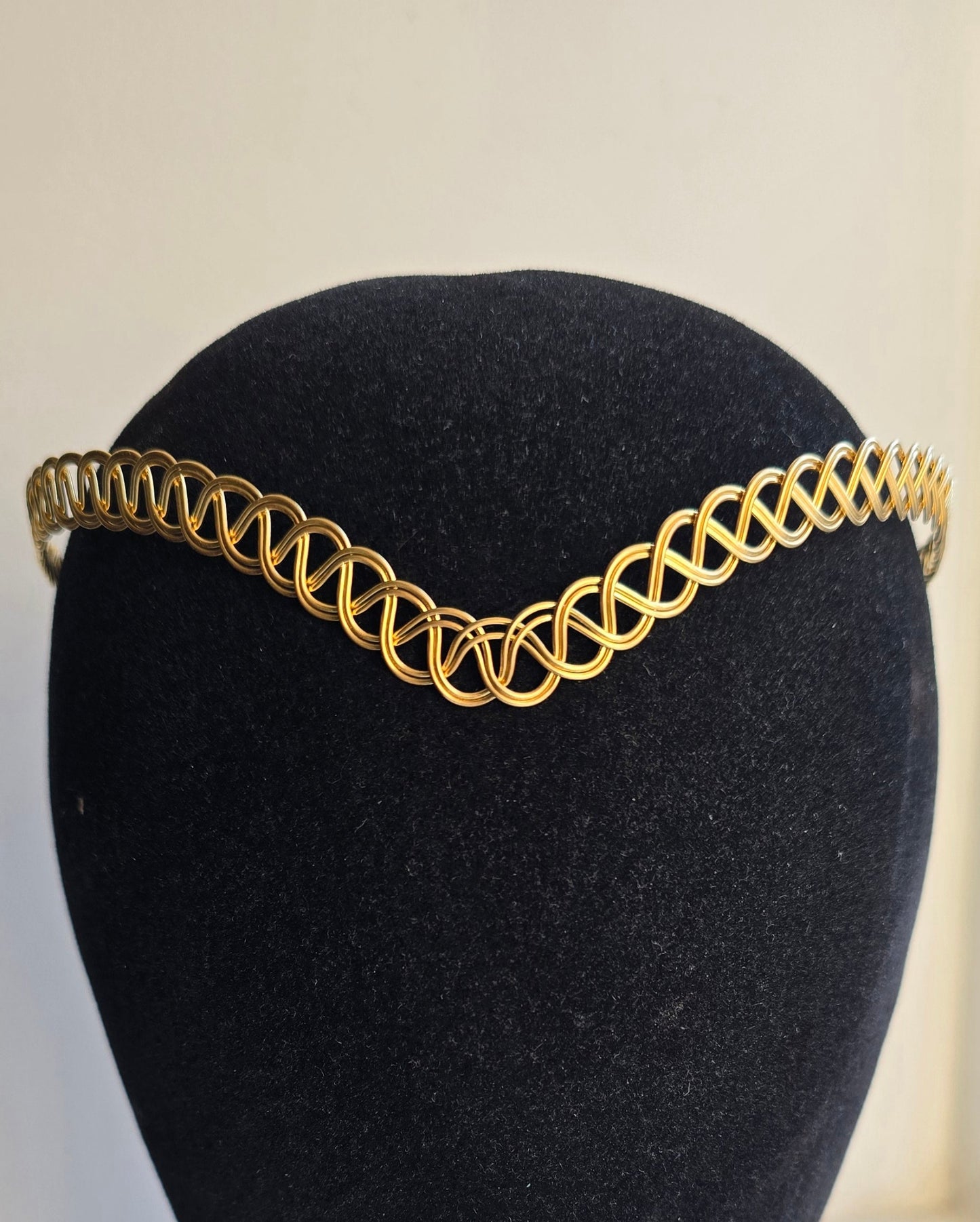 Gold Brass Celtic Weave Circlet | Medieval V-Shape Elven Tiara